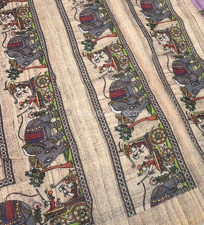 Semi Chanderi Saree - Digital Printed - VVSCD001