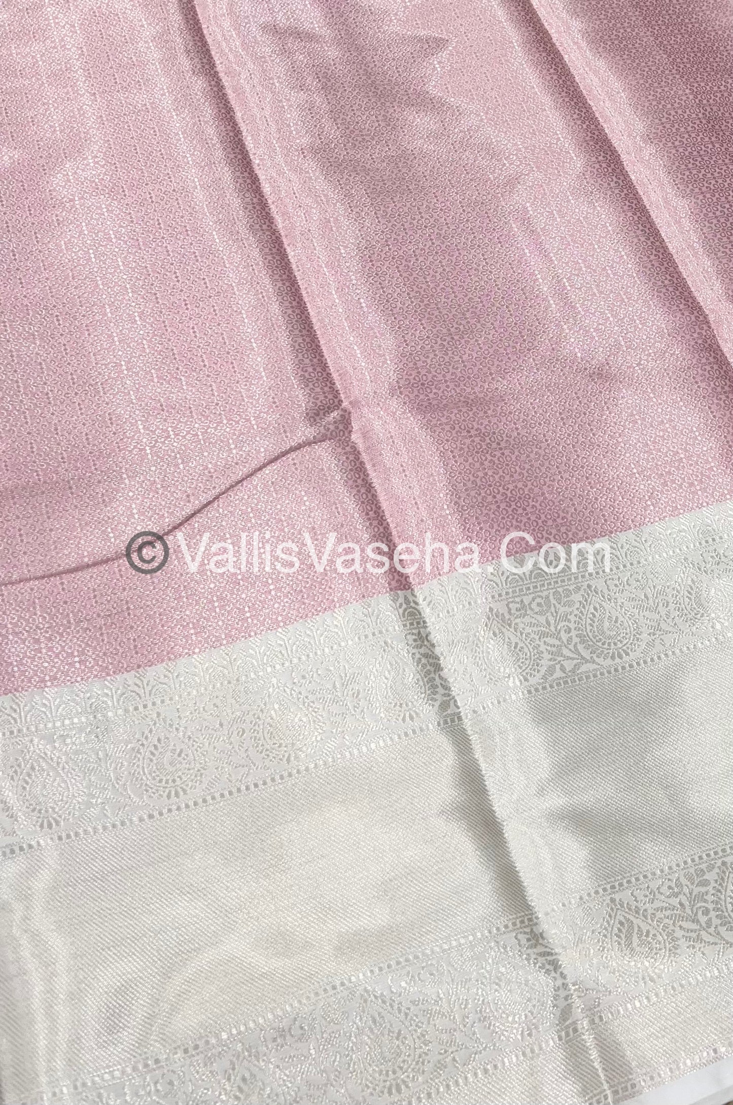 Semi Bridal Tissue Sarees - Light Pastel Pink & Half White Combo - VVSBT003