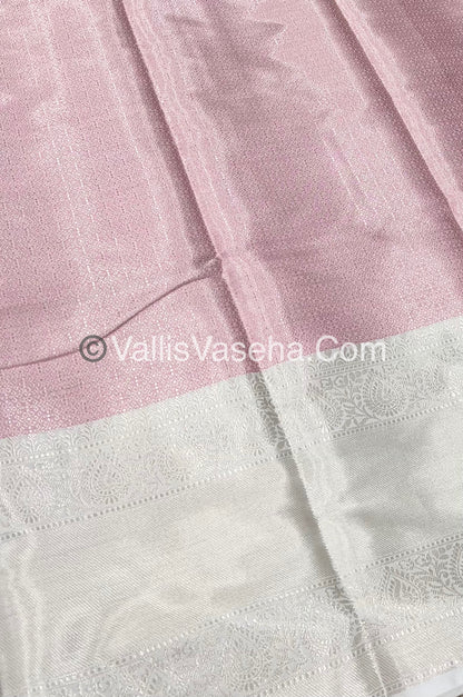 Semi Bridal Tissue Sarees - Light Pastel Pink & Half White Combo - VVSBT003