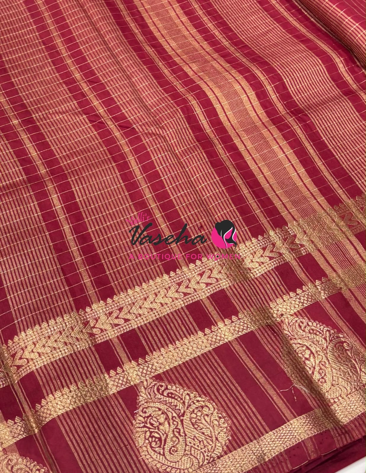 Semi Tussar Silk Saree | Maroon Shade |VVSTS061