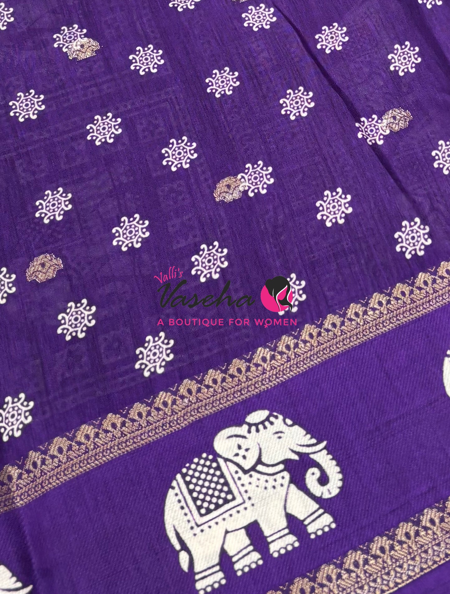 Casual Wear Sarees - Semi Binny / Semi Dola Silk - Purple Shade - VVSDS007