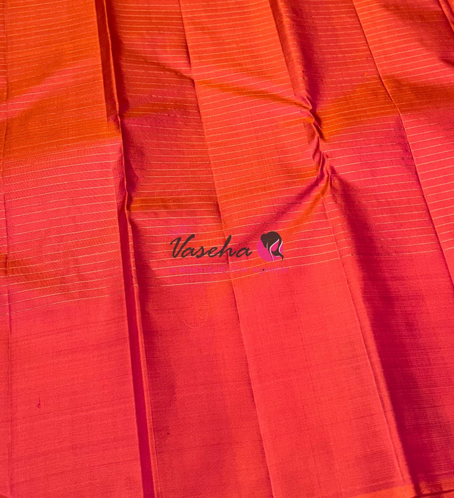 Pure Kanchipuram Silk Saree - Peachish Orange Shade  - VVPS058