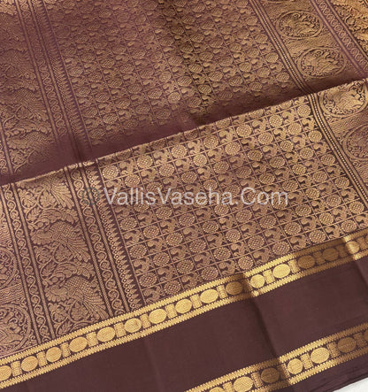 Pure Soft Silk Saree - Retta Petta Border- Mayil & Chakkaram - VVPSS057