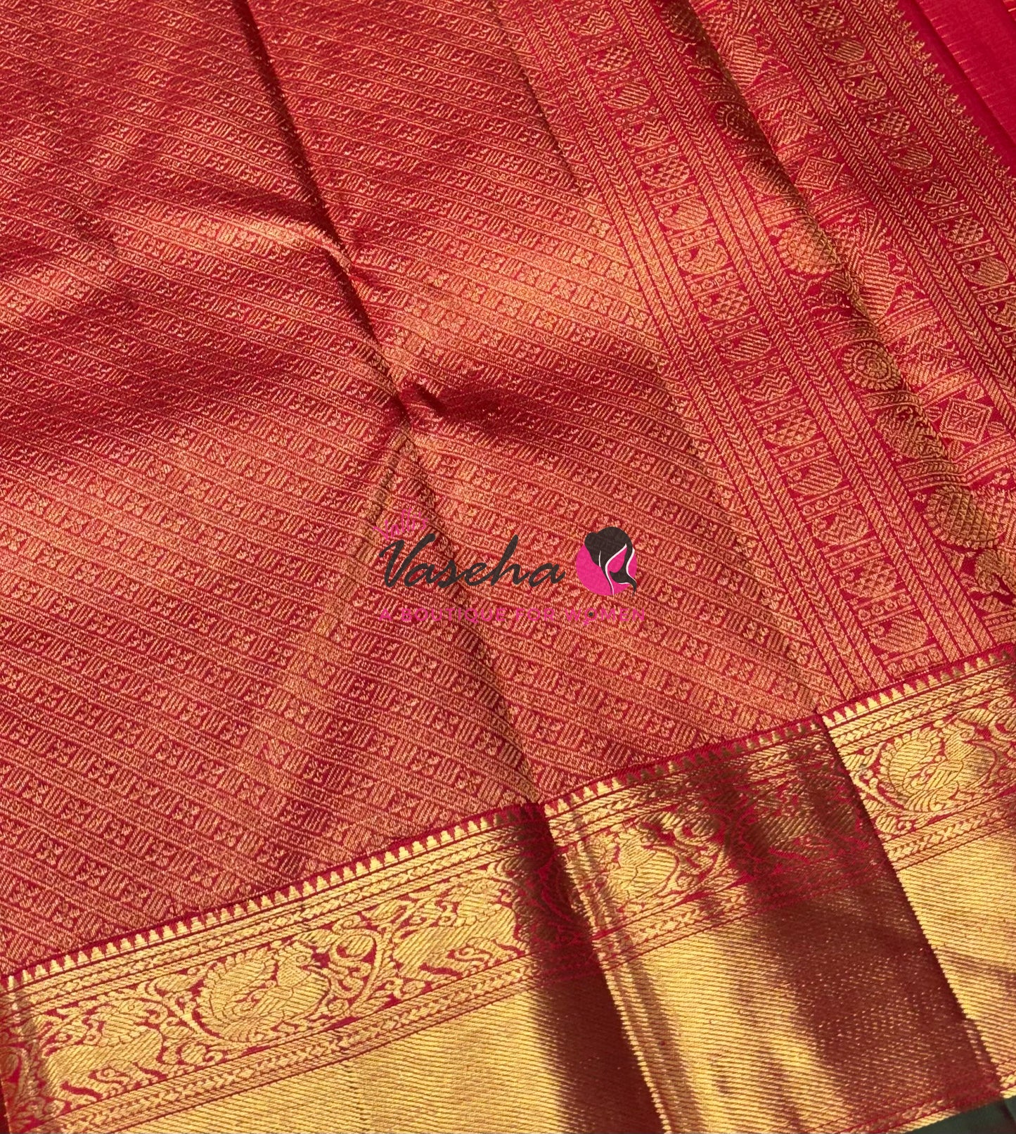 Pure Kanchipuram Silk Saree - Red Shade - VVPS040