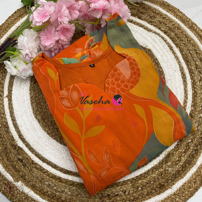 Ready Made - Georgette - Maxi - Orange Colour - VVRMG001