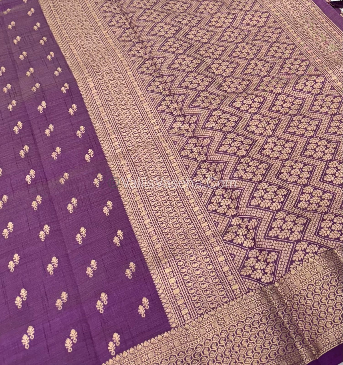 Semi Tussar Silk - Grand Pallu  - Pink Shade - VVSTS021
