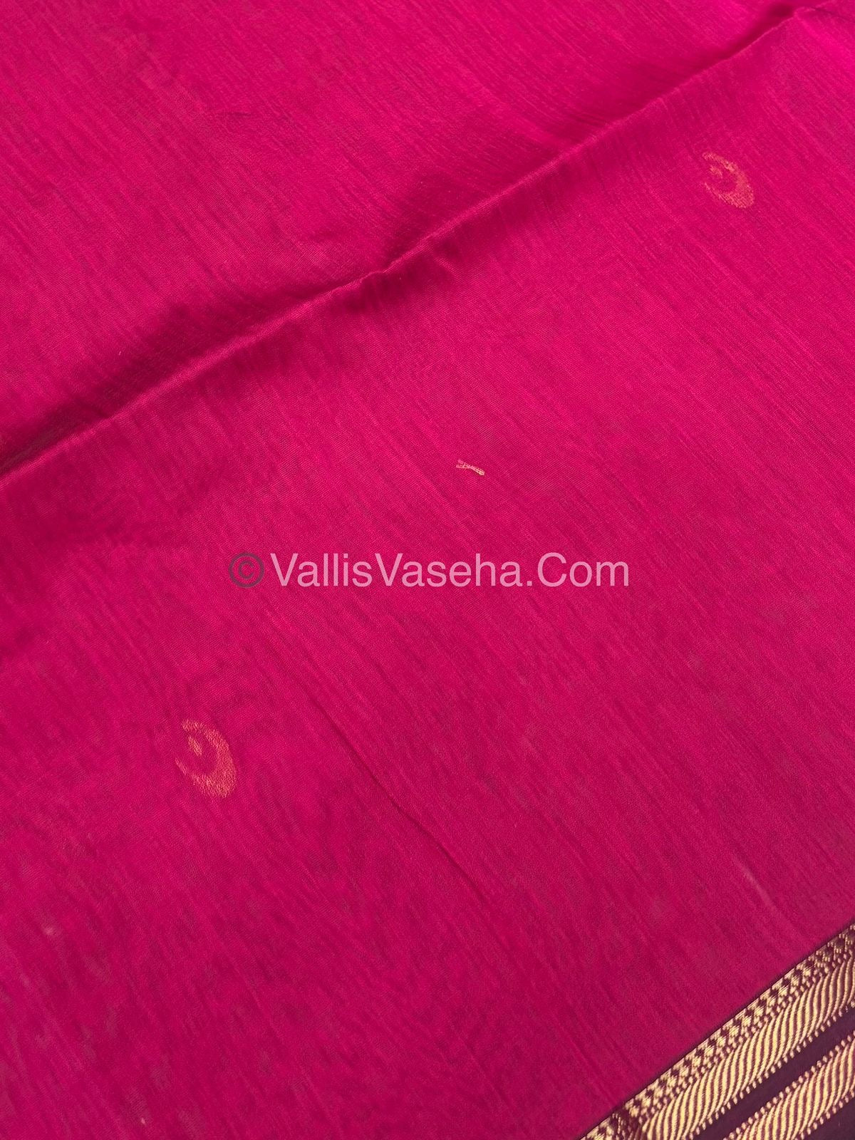 Pure Maheshwari Silk Cotton Saree - Pink Color - VVMSC007