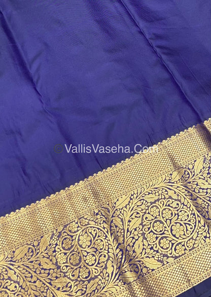Semi Kanchipuram Silk - Blue shade - Semi Bridal - VVSKS002