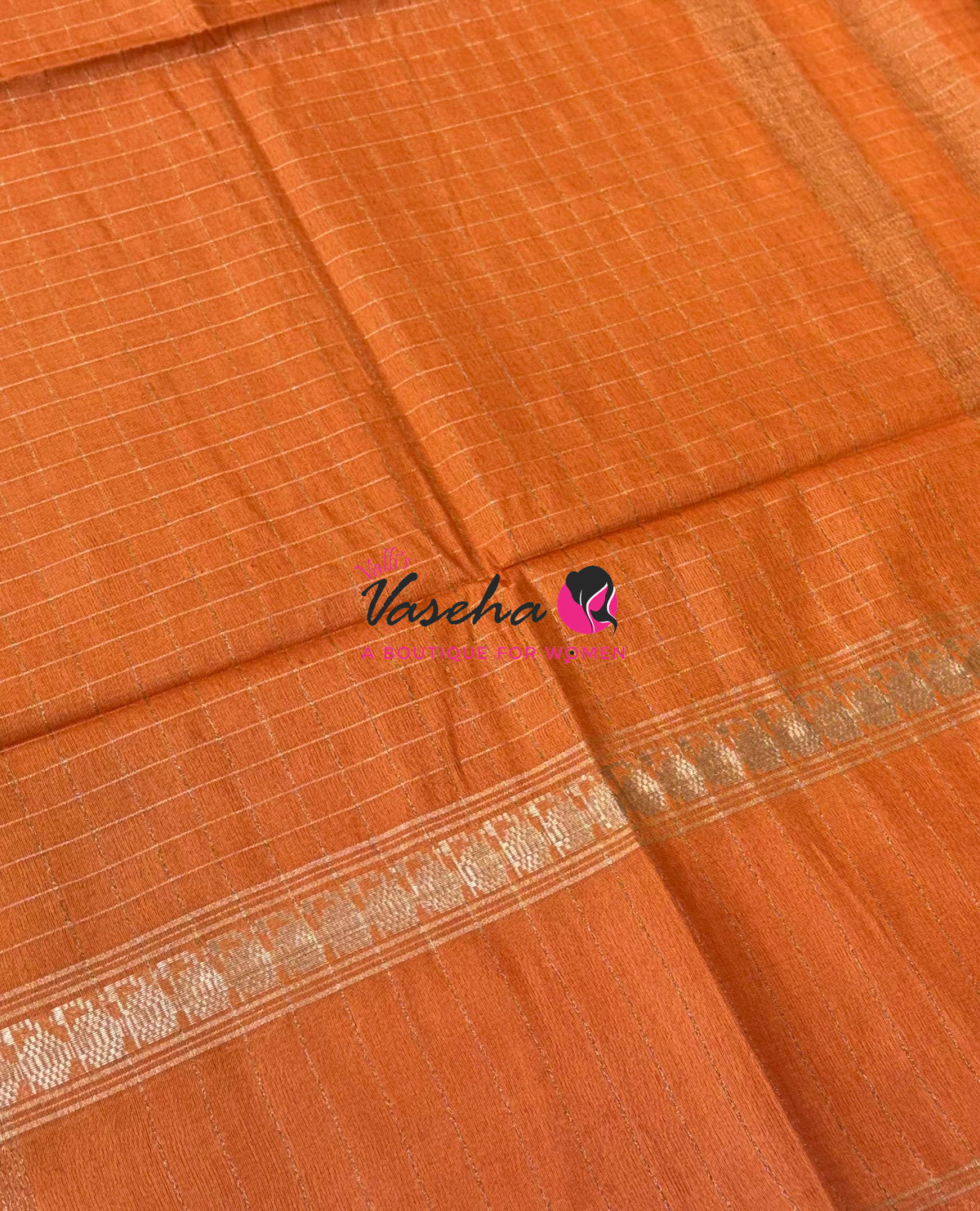 Bhagalpuri Silk | Green With Orange Pink Combo | VVBS011