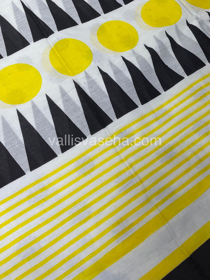Pure Soft Mul Mul Cotton Sarees - Hand Block Prints - VVMMC008