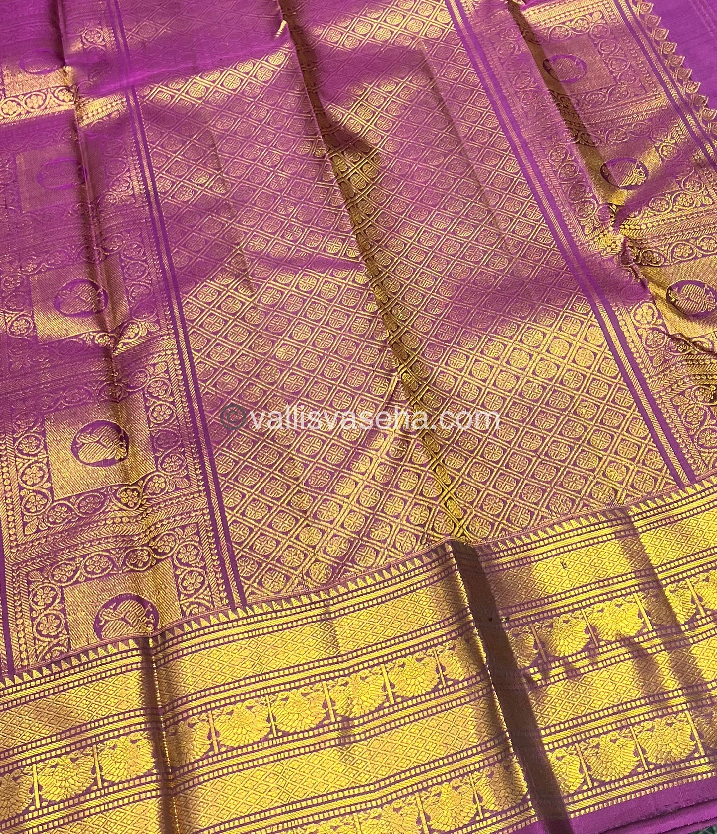 Pure Kanchipuram Silk Saree - Onion Pink & Purple Shade  - VVPS022