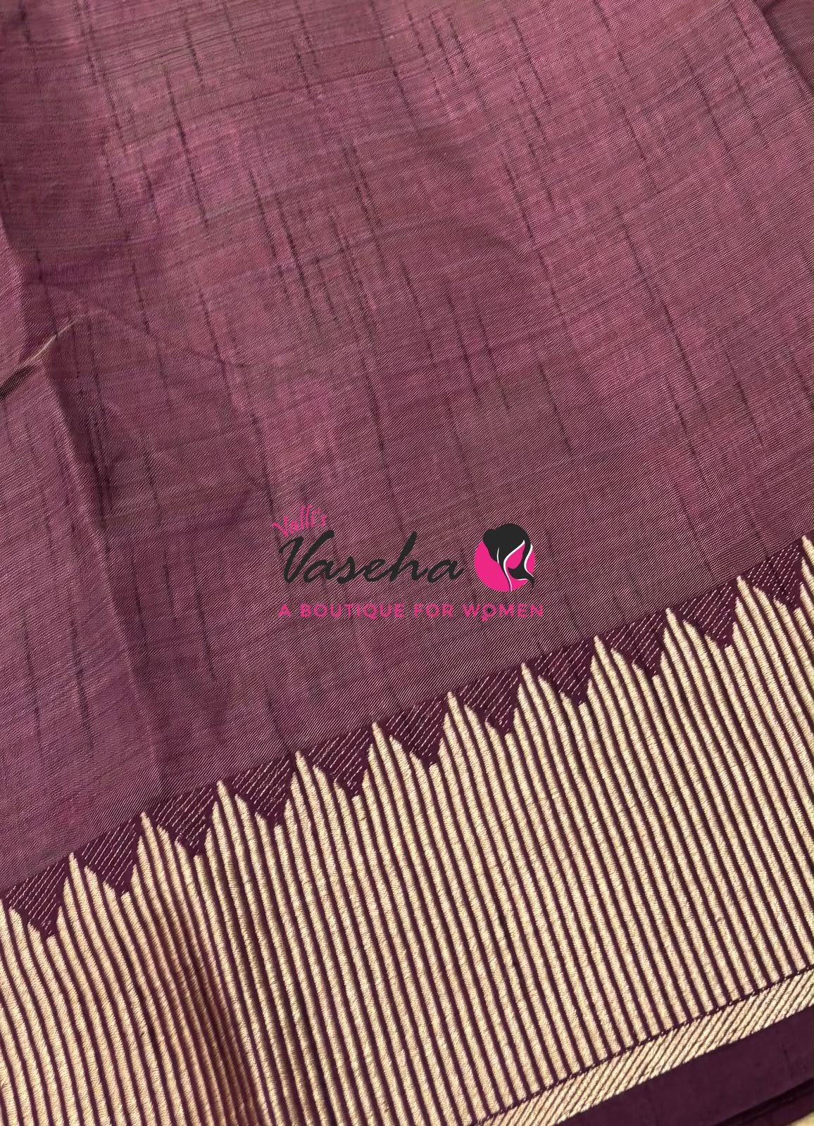 Semi Tussar Silk Saree | Wine Shade |VVSTS051