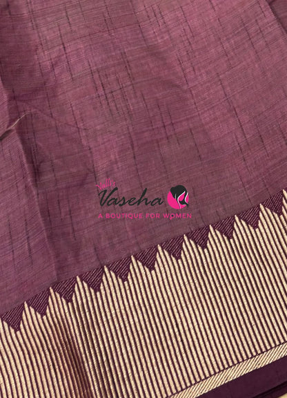 Semi Tussar Silk Saree | Wine Shade |VVSTS051
