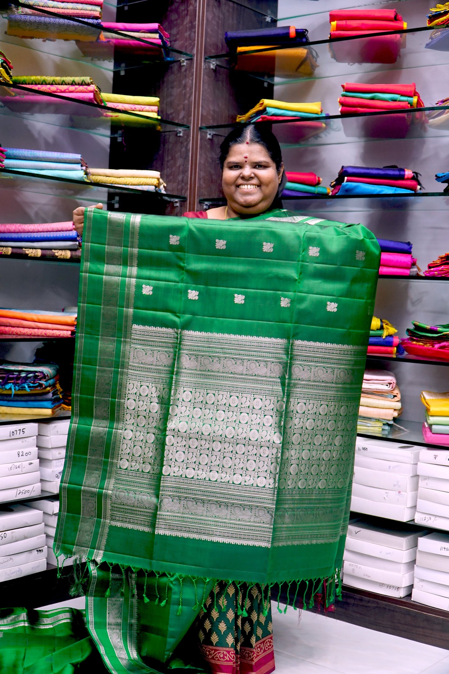 Pure Soft Silk Saree - Green Shade - VVPSS017