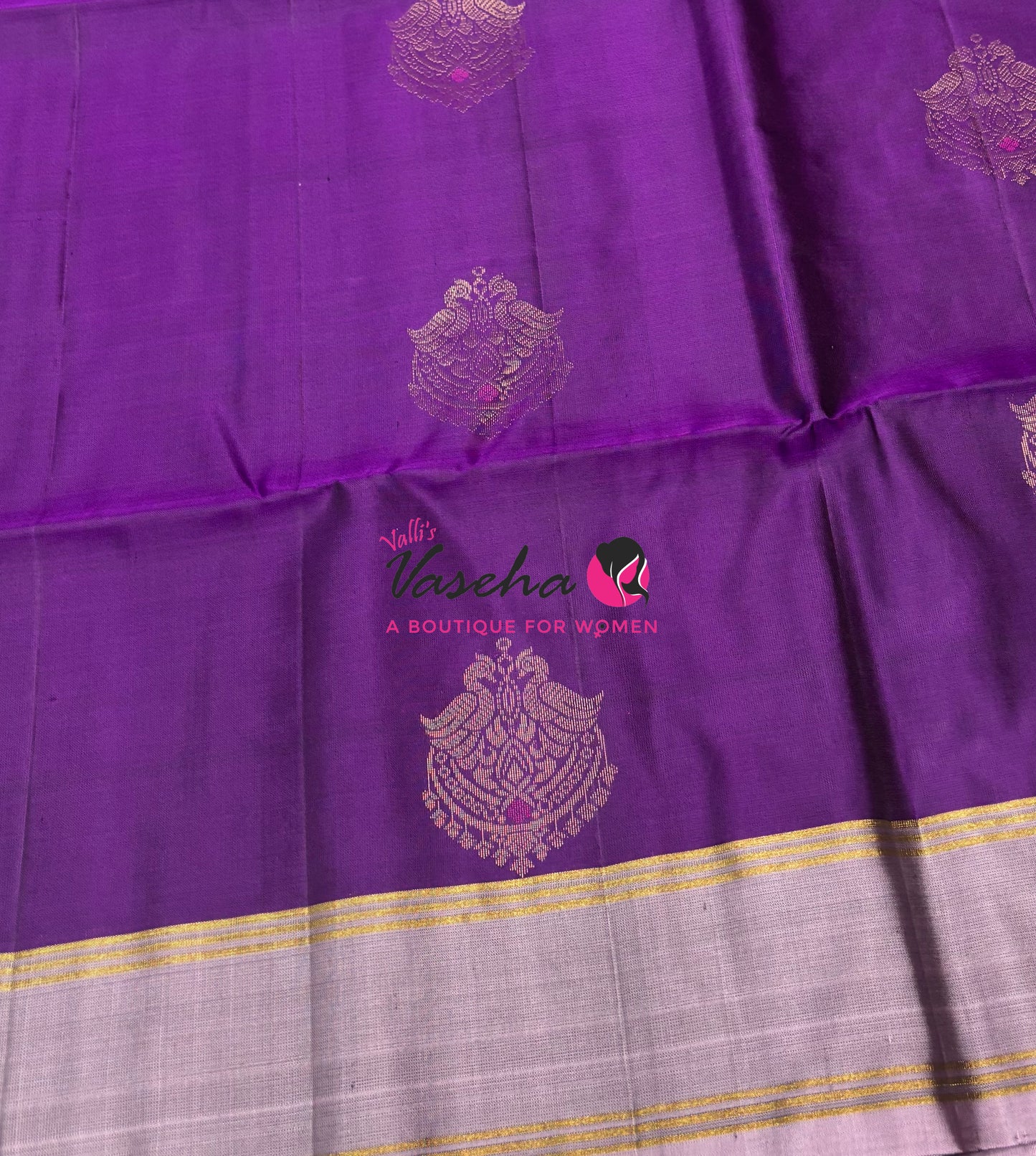 Pure Soft Silk Saree  - Purple With Onion Pink - VVPSS093