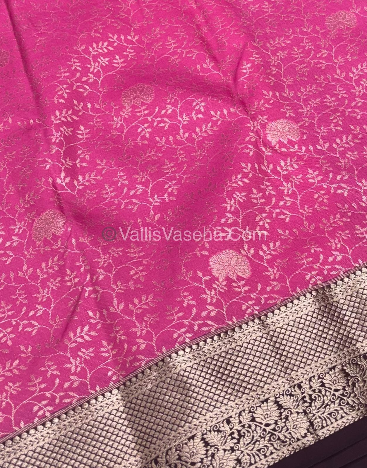 Semi Bridal Kanchipuram Silk - Pink With Brown Shade  - VVSBK001