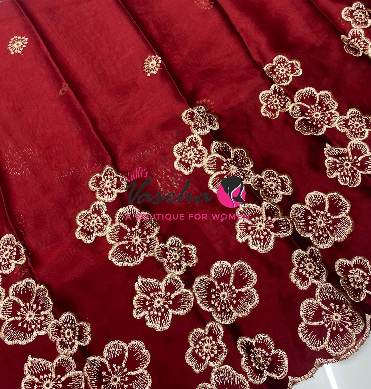 Blouse Bit - Semi Georgette - Merun Shade  - 1 mtr - VVBB002
