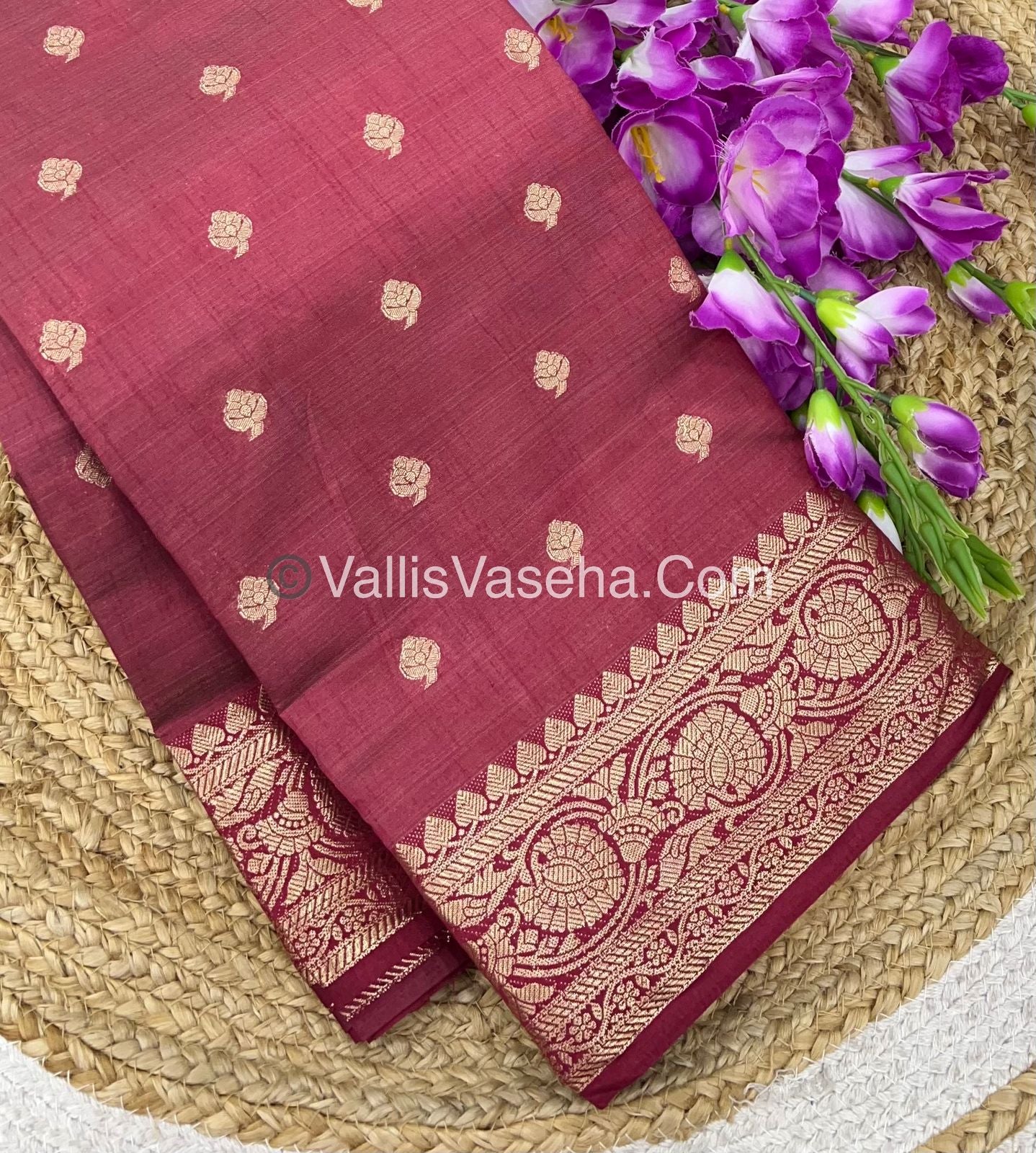 Semi Tussar Silk  - Maroon Shade - VVSTS024