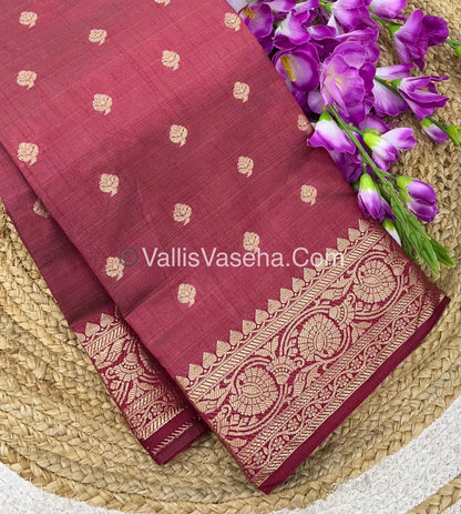 Semi Tussar Silk  - Maroon Shade - VVSTS024