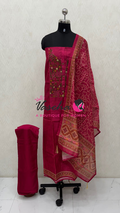 Unstitched Material | Jute Mixed Linen Material | VVUSM093