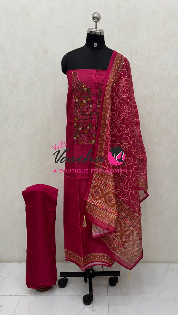 Unstitched Material | Jute Mixed Linen Material | VVUSM093