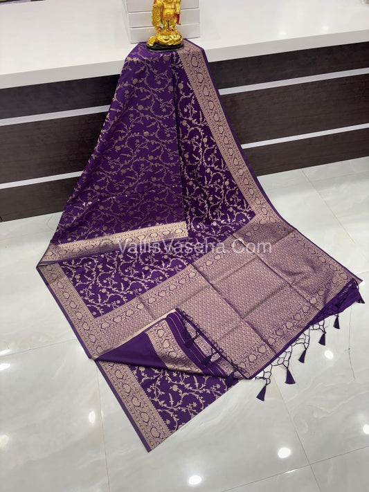 Banarasi - Heritage Silk - Semi Kathan Silk - Purple Shade- VVBHS001