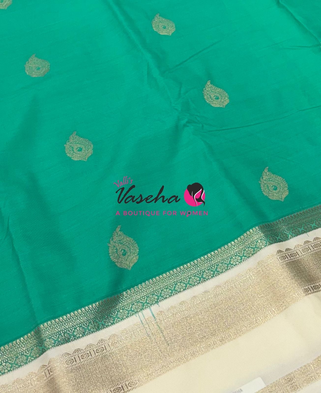 Semi Kanchi Silk  - Pista Green & Cream - VVSKS007
