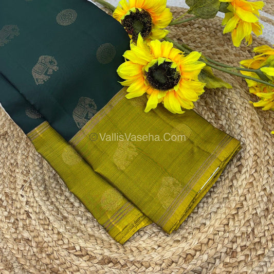 Half Mix - Pure Soft Silk Saree - Long Retta Petta Border with Butta - VVPSS076