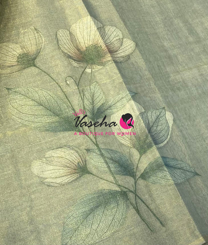 Linen Tissue Saree - VVLTS010