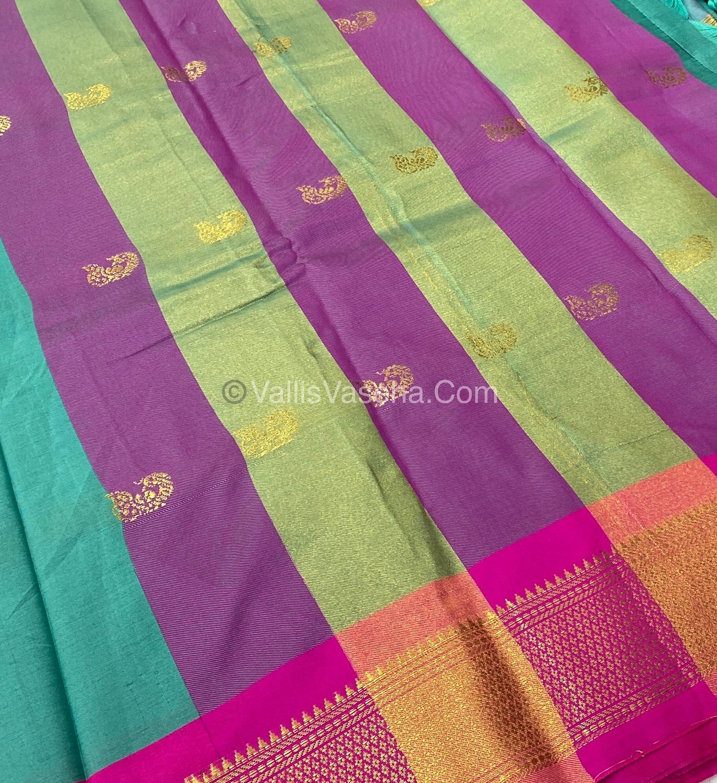 Semi Silk - Blue with Pink Combo - VVSS001