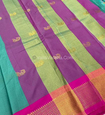 Semi Silk - Blue with Pink Combo - VVSS001