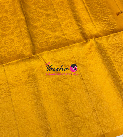 Pure Soft Silk Saree  - Dual Tone Green With Yellow - VVPSS094