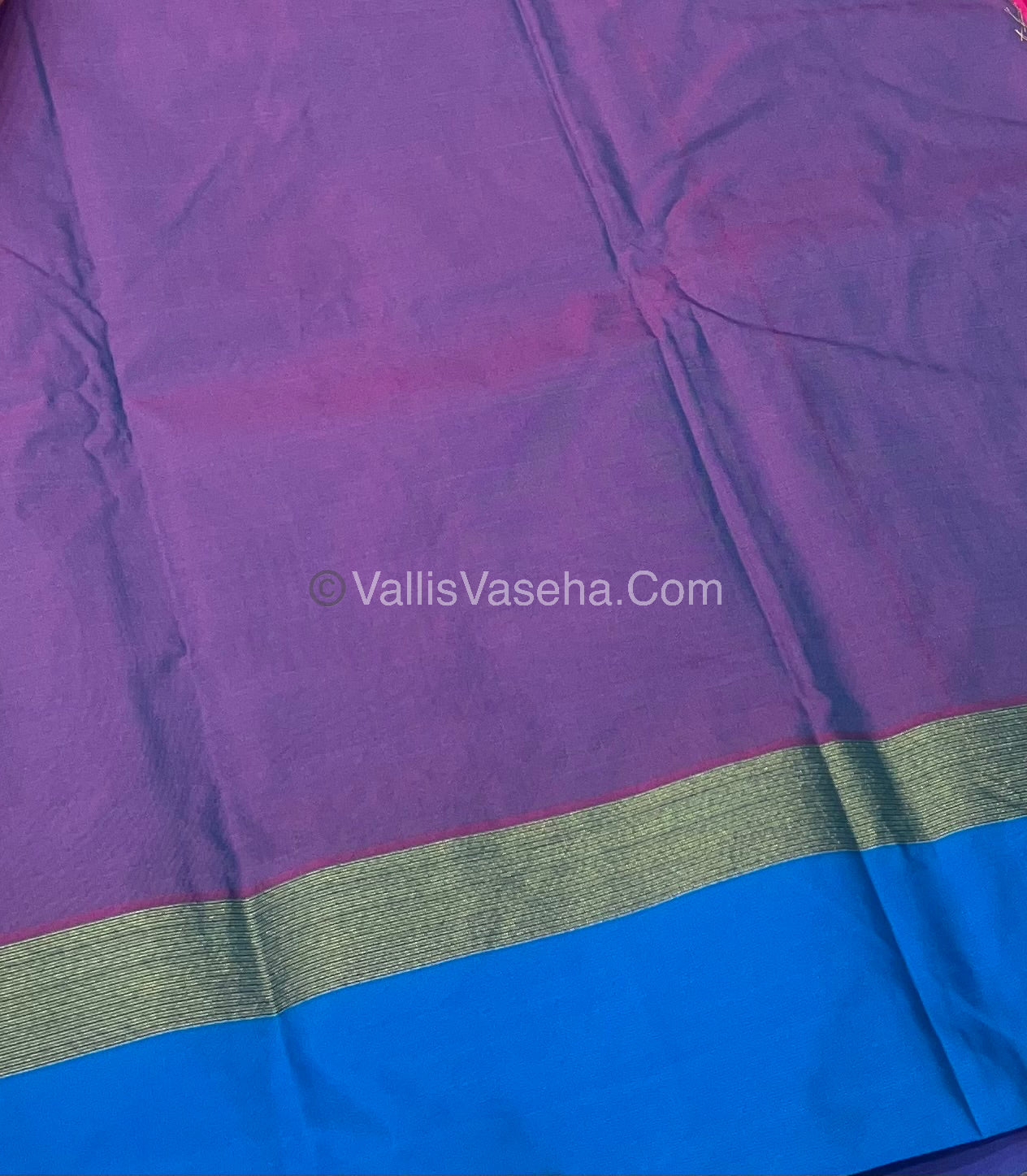 Semi Silk Saree - Plus Design Style - Contrast Pallu & Blouse or Running Pallu & Blouse - VVSS004