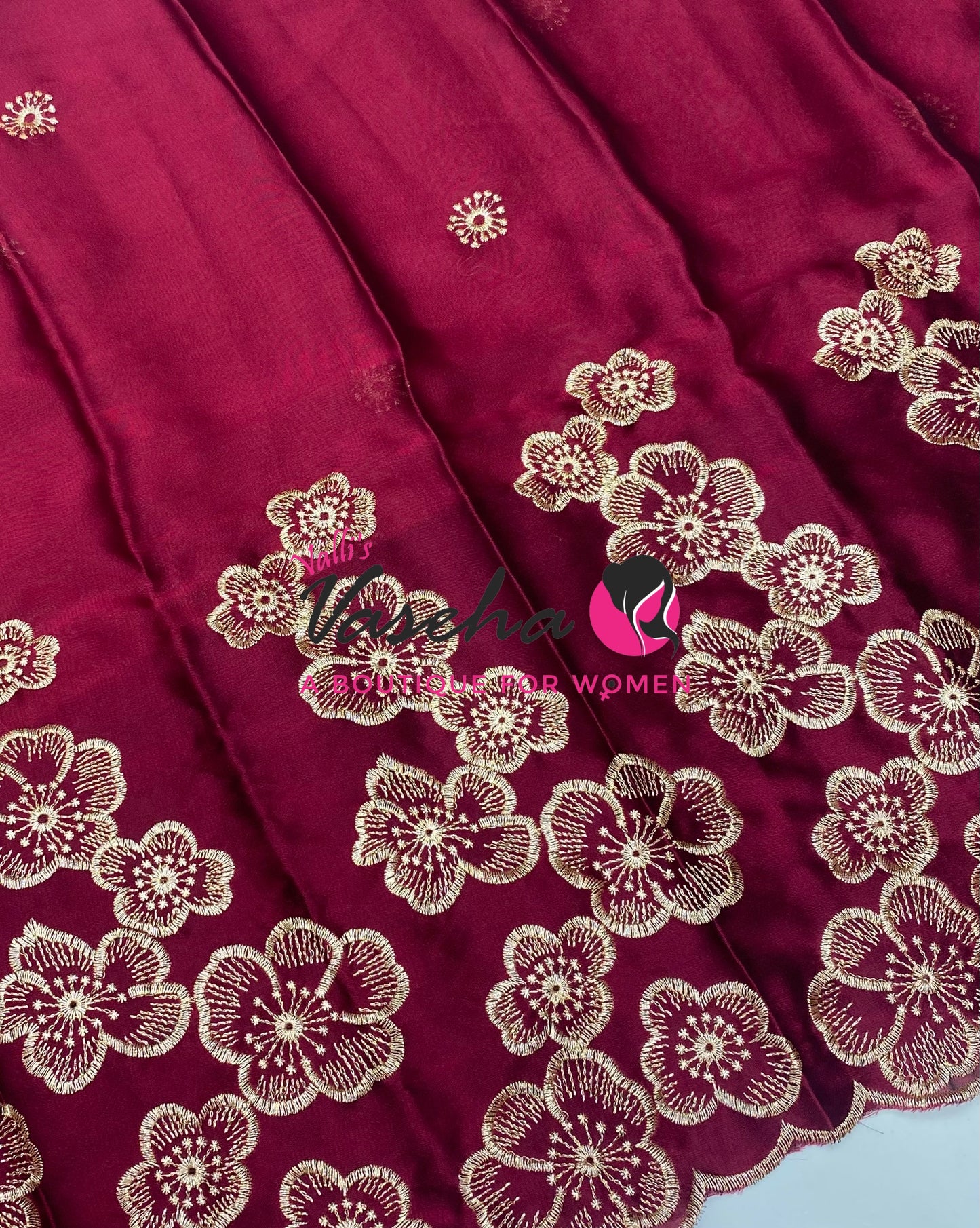 Blouse Bit - Semi Georgette - Wine Shade  - 1 mtr - VVBB002
