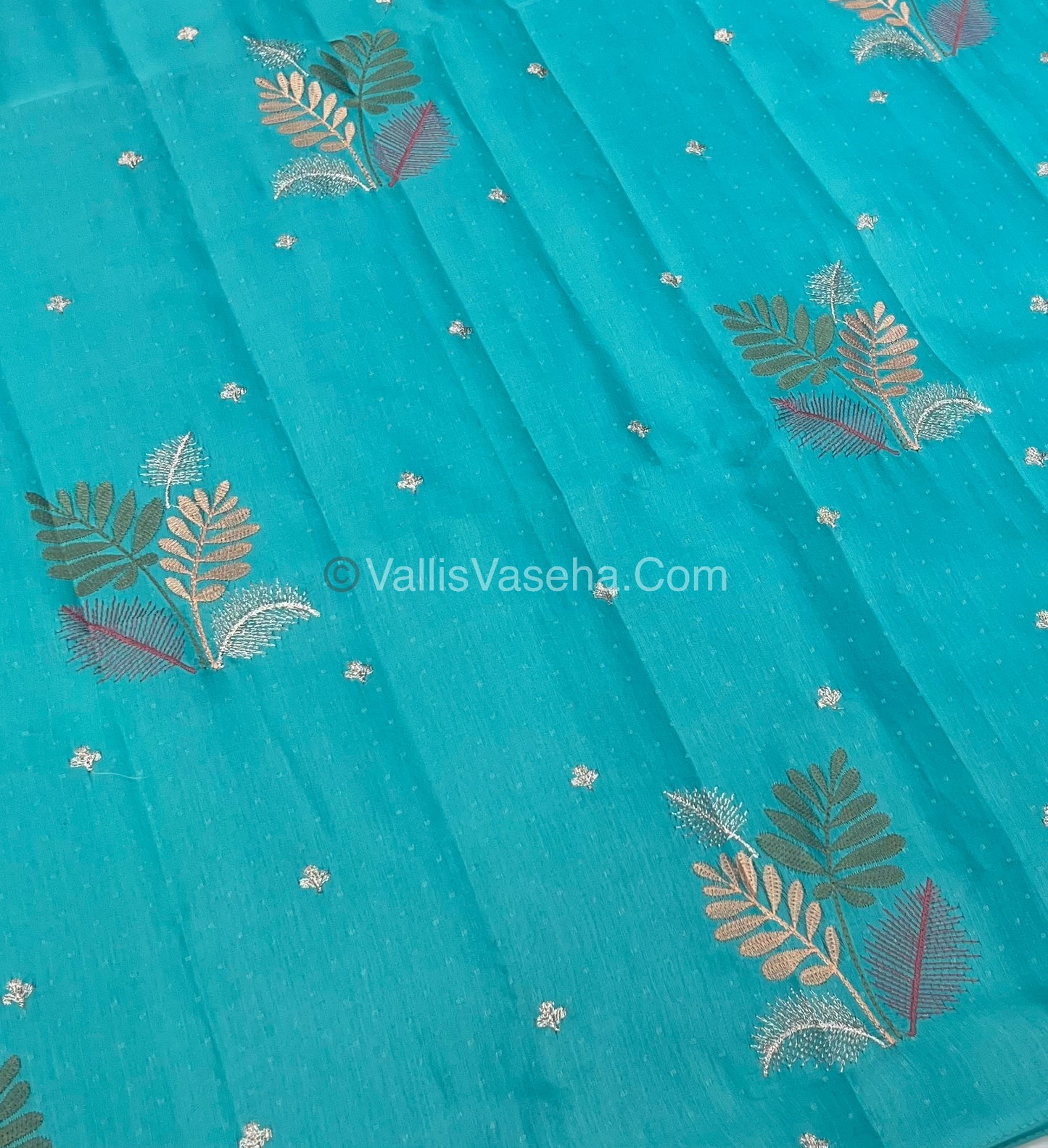 Butter Silk  - Leaf Butta - Blue & Pink Combo - VVBS001