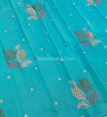Butter Silk  - Leaf Butta - Blue & Pink Combo - VVBS001