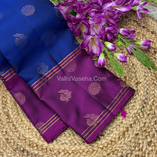 Half Mix - Pure Soft Silk Saree - Long Retta Petta Border with Butta - VVPSS050