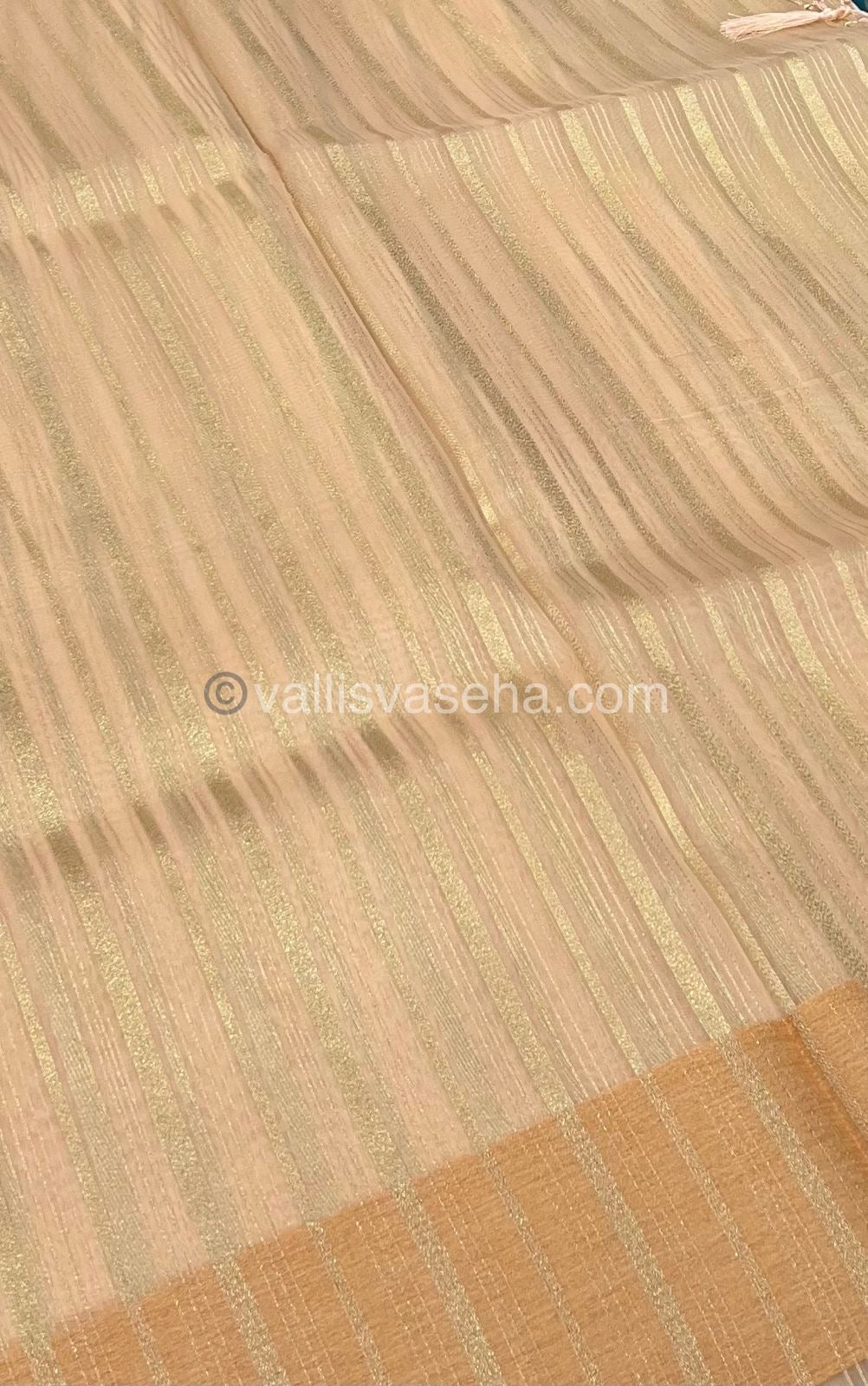 Organza Saree - Light peach Shade   - VVOS001