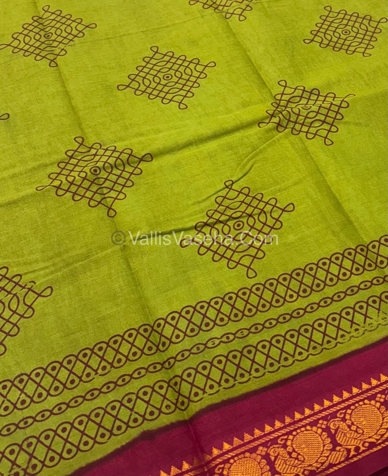 Sungudi Cotton Saree  - Kolam Print  - VVSKP001