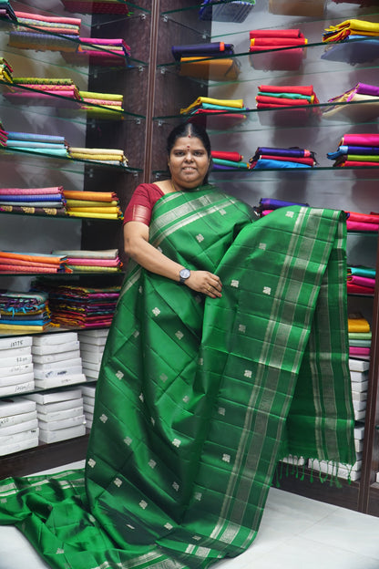 Pure Soft Silk Saree - Green Shade - VVPSS017