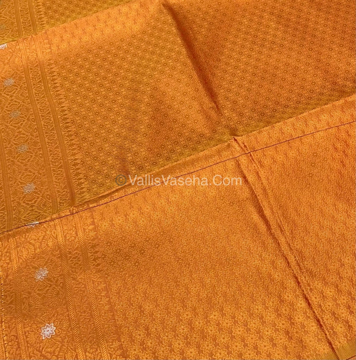 Semi Soft Silk - Border Butta  - Rust Gold Shade -VVSSS010