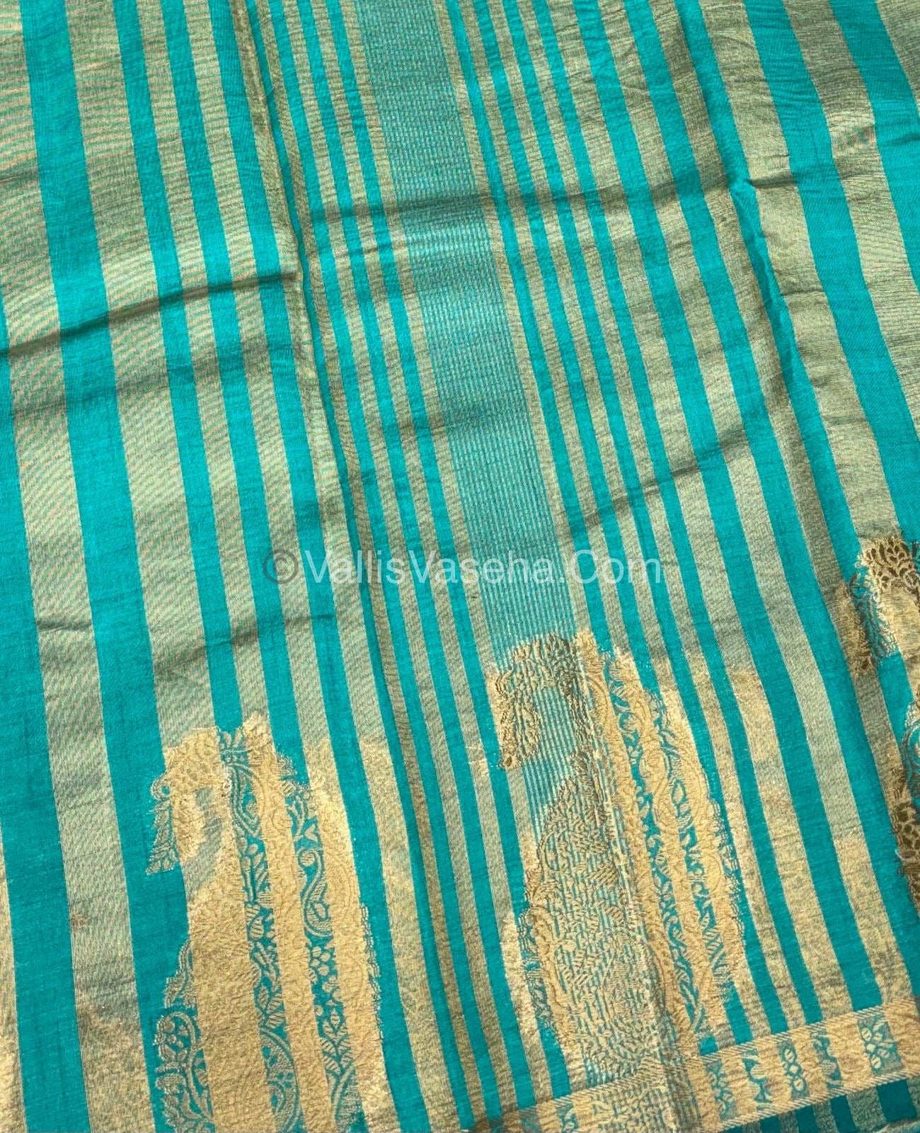 Semi Tussar Silk - Small Mango - Blue Shade - VVSTS002