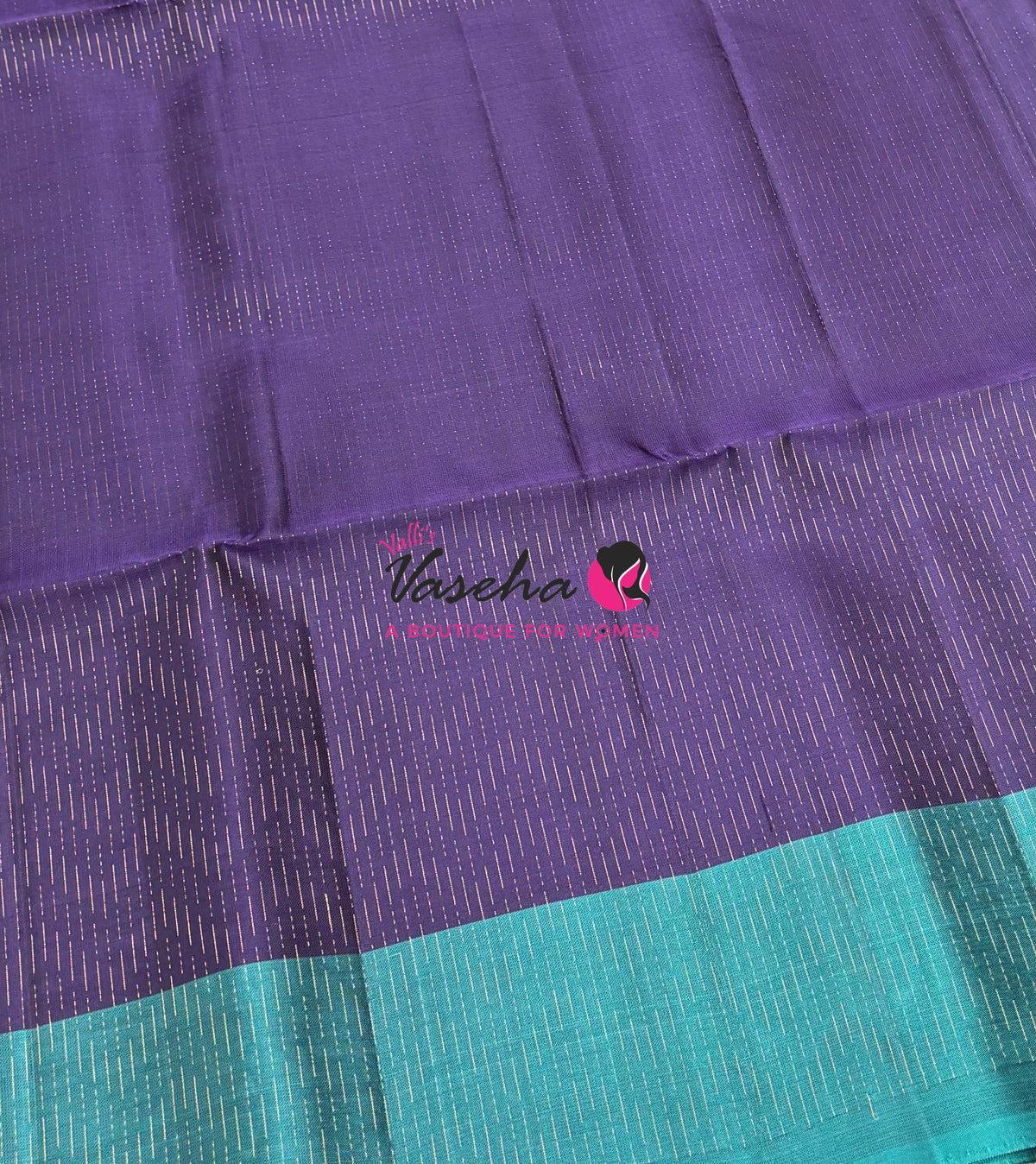 Pure Soft Silk Saree  - Vairavoosi Pattern - Violetish Purple With Blue - VVPSS095