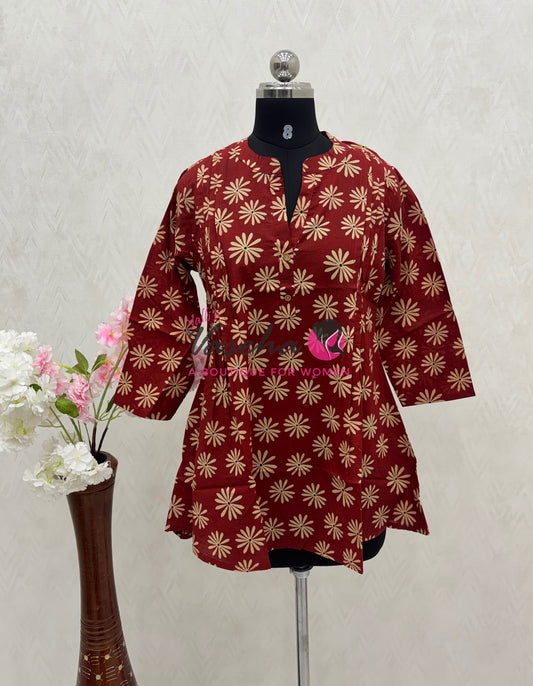 Ready Made - Short Top - Reddish Maroon Color - VVRST001