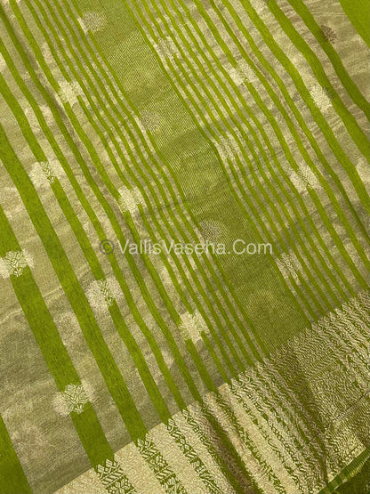 Semi Tussar Silk Saree | Mehandi Green shade |VVSTS044