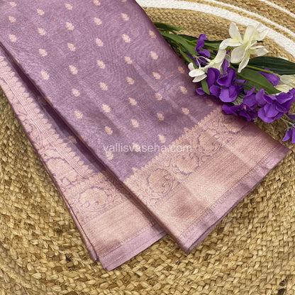 Semi Bridal Tissue Sarees - Light Lilac mixed Pink Shade - VVSBT002