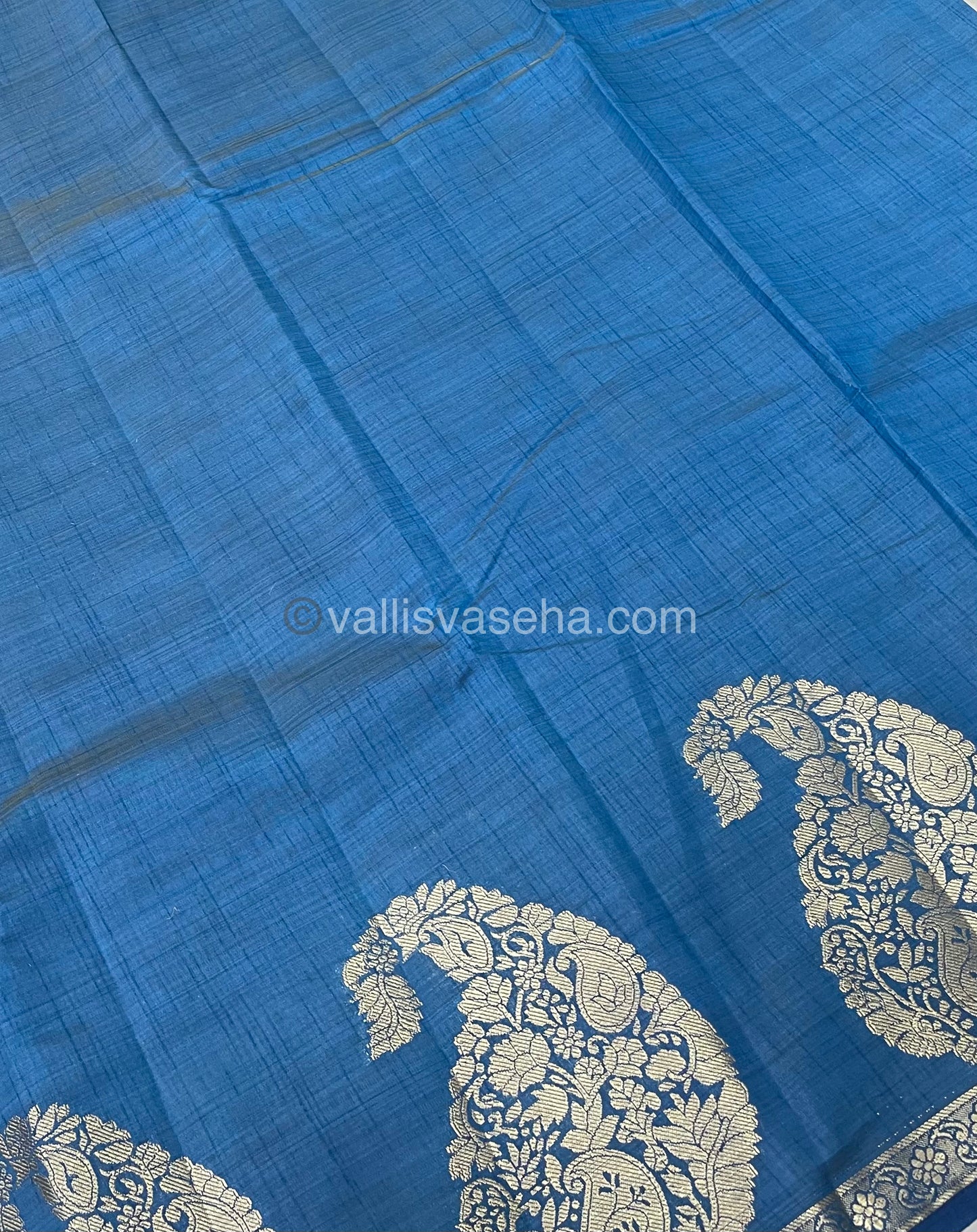 Semi Tussar Silk - Blue Shade - VVSTS002