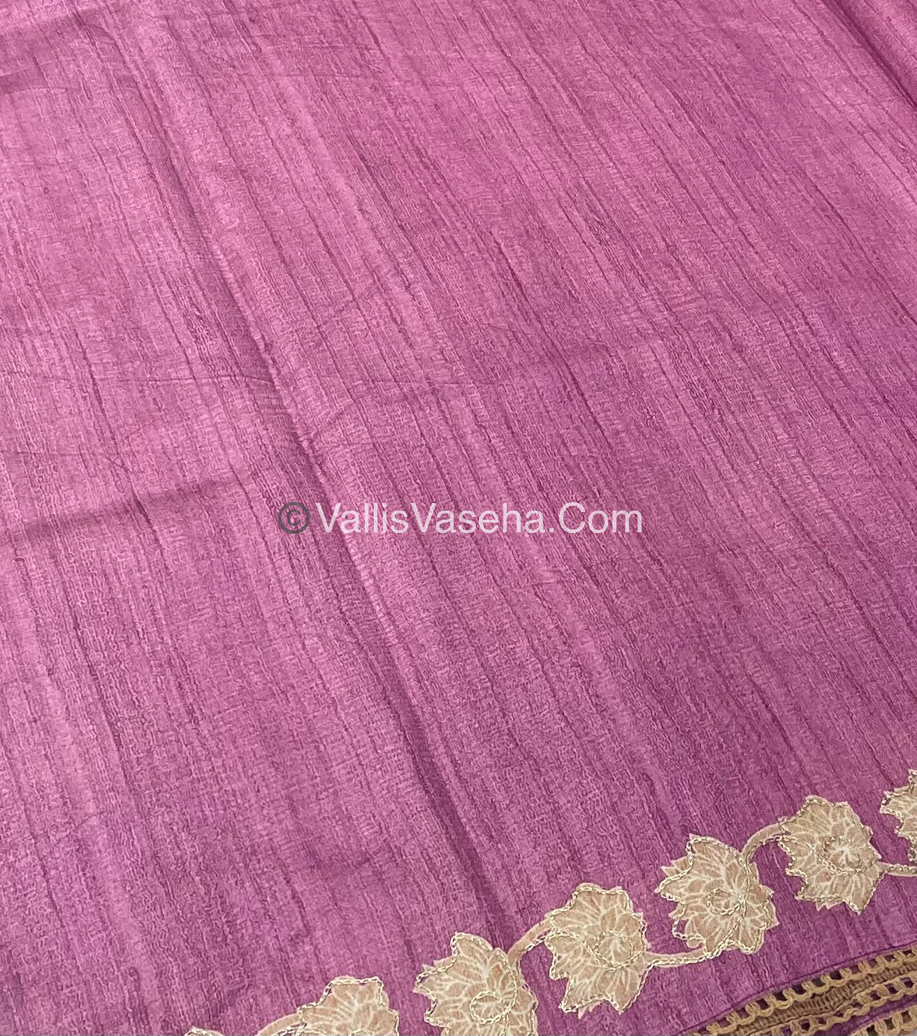 Semi Raw Silk with embroidery work - VVSRS001