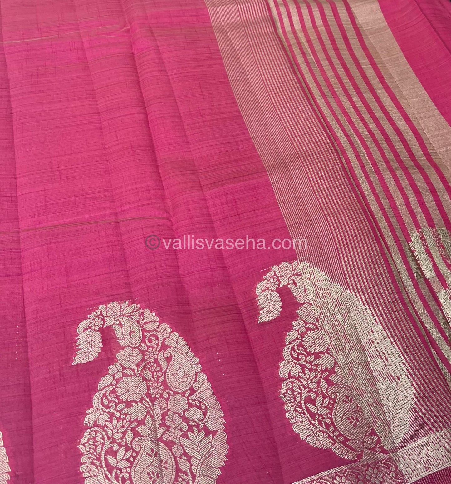 Semi Tussar Silk - Peachish Pink Shade - VVSTS002