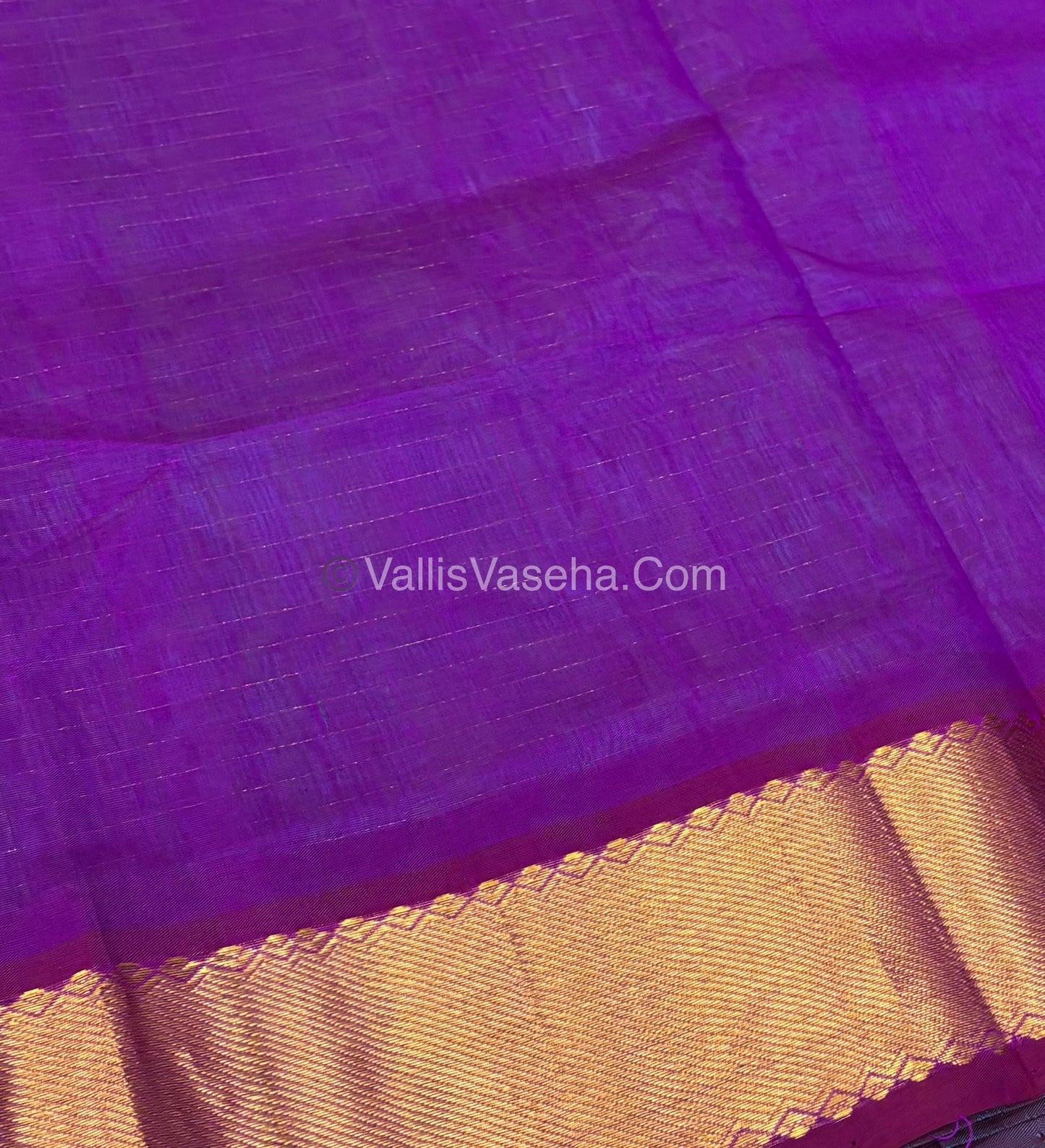 Pure Silk Cotton Saree - Mayil & Chakkaram Design - Turquoise Blue With Purple Shade - VVMC002